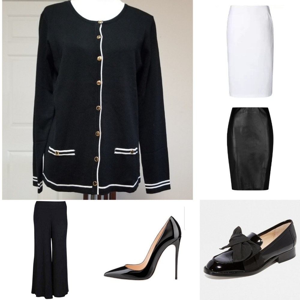 🆕️⬇️1 LEFT! By Design Black & White Button Front Cardigan